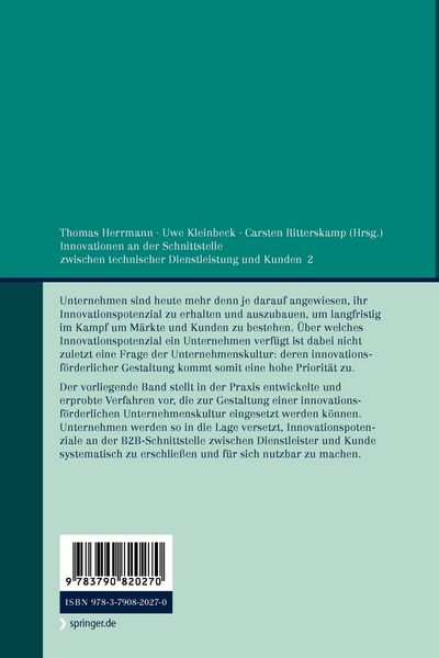 Produktbild: Innovationen an der Schnittstelle zwischen technischer Dienstleistung und Kunden 2