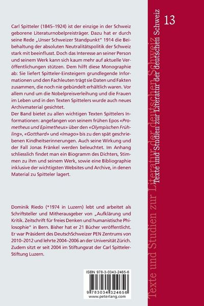 Produktbild: Carl Spitteler &ndash; Essays zu Leben, Werk und Wirkung