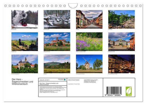 Produktbild: Der Harz - Sagenumwoben und Wildromantisch (Wandkalender 2026 DIN A4 quer), CALVENDO Monatskalender