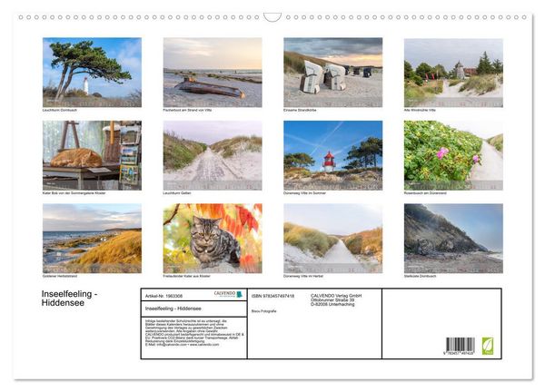 Produktbild: Inseelfeeling - Hiddensee (Wandkalender 2026 DIN A2 quer), CALVENDO Monatskalender