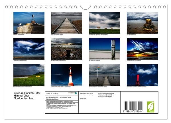 Produktbild: Bis zum Horizont. Der Himmel &uuml;ber Norddeutschland. (Wandkalender 2026 DIN A4 quer), CALVENDO Monatskalender
