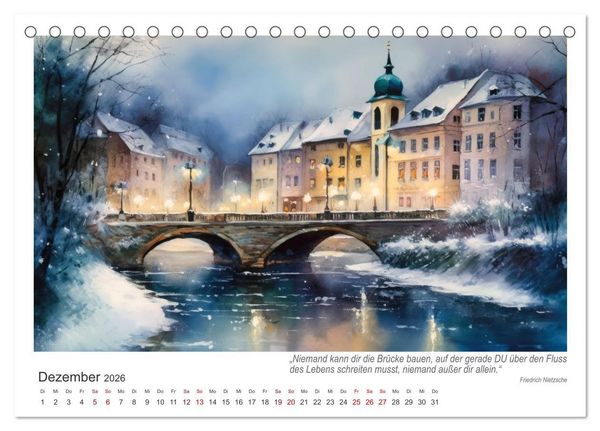 Produktbild: Br&uuml;ckenromantik (Tischkalender 2026 DIN A5 quer), CALVENDO Monatskalender