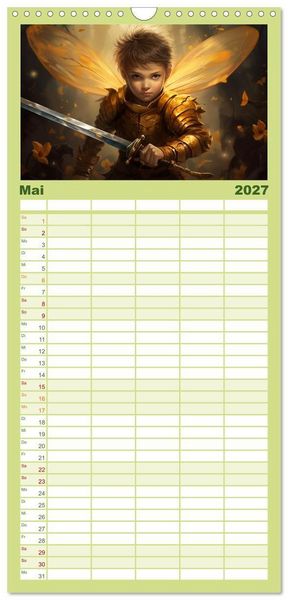 Produktbild: Familienplaner 2027 - Hallo! Ich bin die Honigbiene mit 5 Spalten (Wandkalender, 21 x 45 cm) CALVENDO