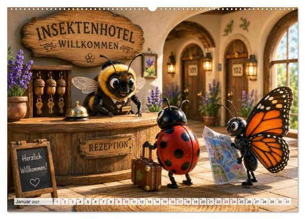 Produktbild: Das Hotel der kleinen Fl&uuml;gel (hochwertiger Premium Wandkalender 2027 DIN A2 quer), Kunstdruck in Hochglanz
