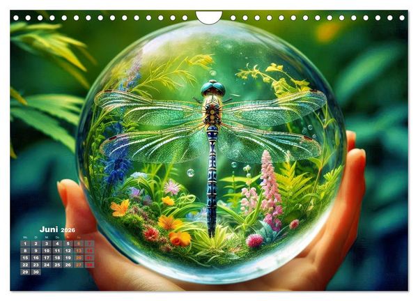 Produktbild: Libellen in einer Glaskugel (Wandkalender 2026 DIN A4 quer), CALVENDO Monatskalender