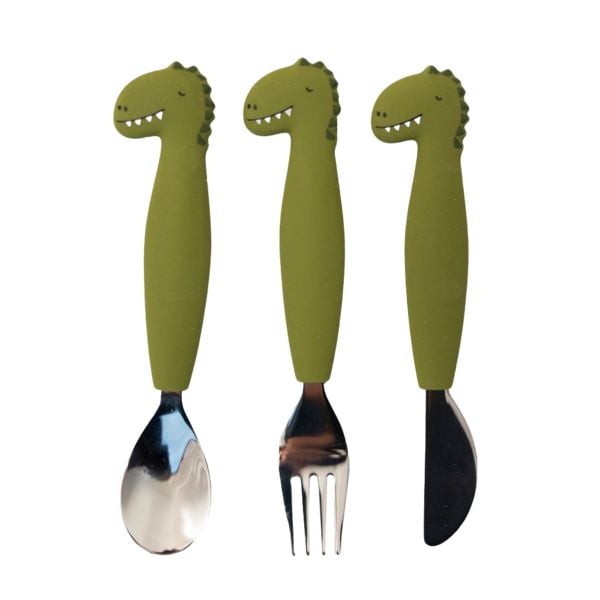 Kinderbesteck Set aus Silikon 3-teilig - Mr. Dino