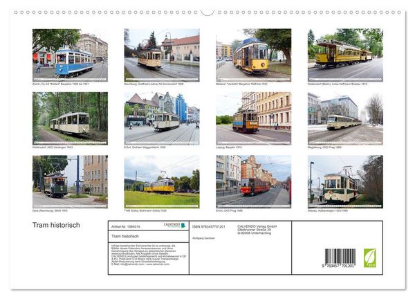 Produktbild: Tram historisch (hochwertiger Premium Wandkalender 2026 DIN A2 quer), Kunstdruck in Hochglanz