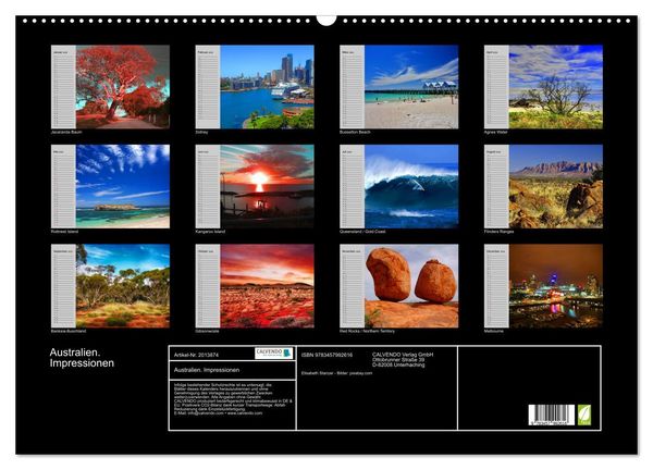 Produktbild: Australien. Impressionen (Wandkalender 2026 DIN A2 quer), CALVENDO Monatskalender