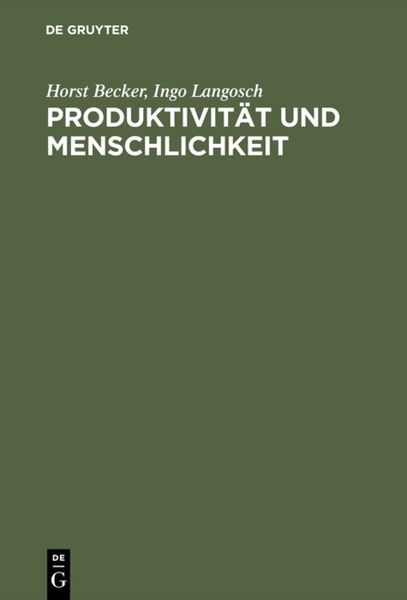Produktbild: Produktivit&auml;t und Menschlichkeit
