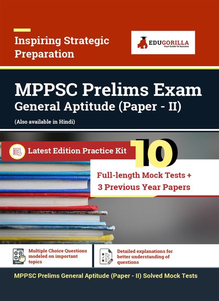 Produktbild: MPPSC Prelims General Aptitude (Paper - II) Recruitment Exam | Solved 1300 Objective Questions | By EduGorilla Prep Experts