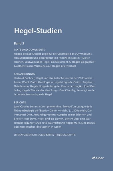 Produktbild: Hegel-Studien Band 3