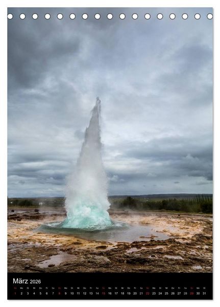 Produktbild: Island - Landschaften vom Wasser gepr&auml;gt (Tischkalender 2026 DIN A5 hoch), CALVENDO Monatskalender