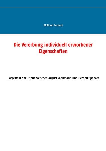 Produktbild: Die Vererbung individuell erworbener Eigenschaften