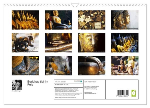 Produktbild: Buddhas tief im Fels (Wandkalender 2026 DIN A3 quer), CALVENDO Monatskalender