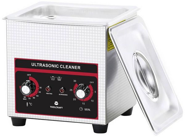 Produktbild: TOOLCRAFT USC-130 Ultraschallreiniger Schmuck, B&uuml;robedarf, Werkstatt 160 W 1.3 l mit Heizung, mit Reinigungskorb