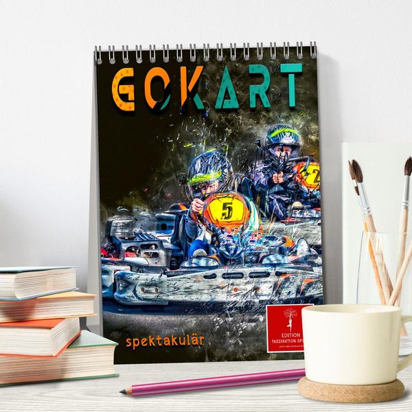 Produktbild: Gokart spektakul&auml;r (Tischkalender 2026 DIN A5 hoch), CALVENDO Monatskalender