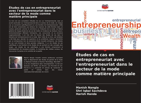 Produktbild: &Eacute;tudes de cas en entrepreneuriat avec l'entrepreneuriat dans le secteur de la mode comme mati&egrave;re principale