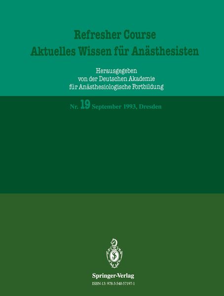 Produktbild: Refresher Course &mdash; Aktuelles Wissen f&uuml;r An&auml;sthesisten