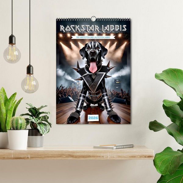 Produktbild: Rockstar Labbi (Wandkalender 2026 DIN A3 hoch), CALVENDO Monatskalender