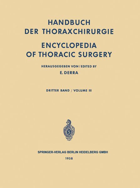 Produktbild: Handbuch der Thoraxchirurgie / Encyclopedia of Thoracic Surgery