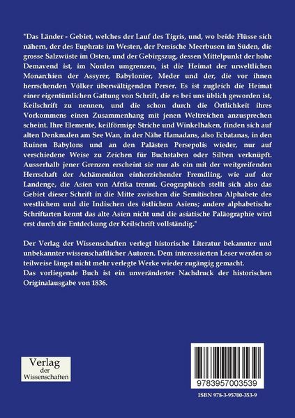 Produktbild: Die altpersischen Keil-Inschriften von Persepolis