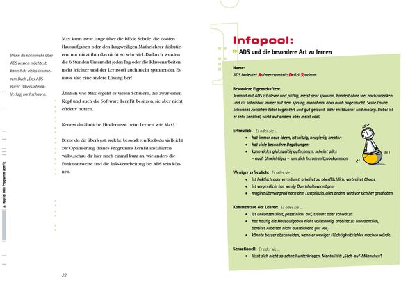 Produktbild: ADS. Aufmerksamkeitsdefizitsyndrom. Topfit beim Lernen! Bedienungsanleitung f&uuml;r dein Gehirn