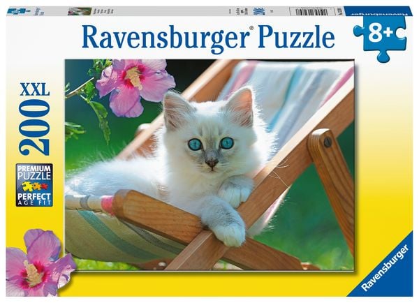 Produktbild: Puzzle Ravensburger Wei&szlig;es K&auml;tzchen 200 Teile XXL