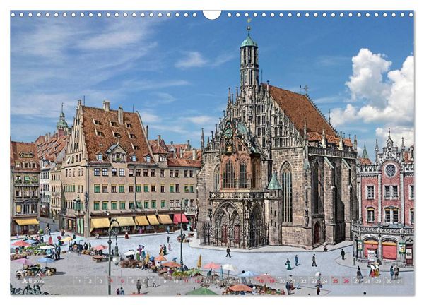Produktbild: N&uuml;rnberg zur Kaiserzeit in Farbe - Fotos neu restauriert und koloriert (Wandkalender 2026 DIN A3 quer), CALVENDO Monatskalender