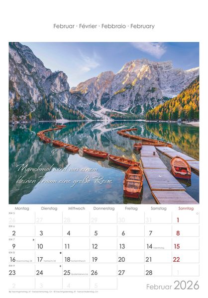 Auszeit für die Seele 2026 - Bildkalender 23,7x34 cm - Kalender mit Platz für Notizen - mit vielen Zusatzinformationen - Wandkalender - Alpha Edition