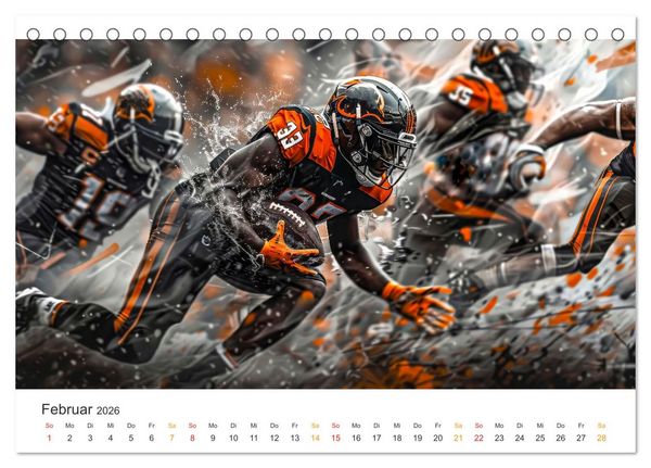 Produktbild: American Football - coole Momente (Tischkalender 2026 DIN A5 quer), CALVENDO Monatskalender