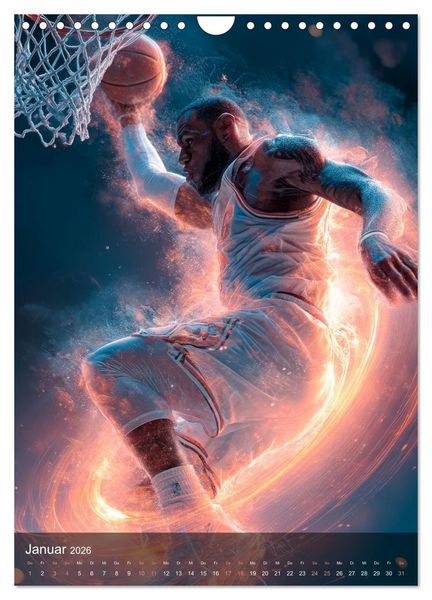 Produktbild: Basketball - Die visuelle Kraft des Sports (Wandkalender 2026 DIN A4 hoch), CALVENDO Monatskalender