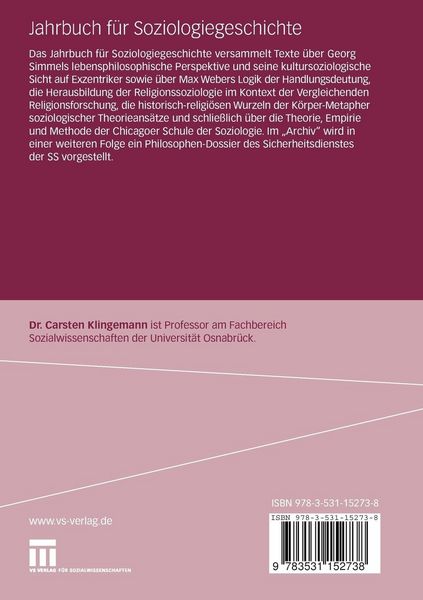 Produktbild: Jahrbuch f&uuml;r Soziologiegeschichte
