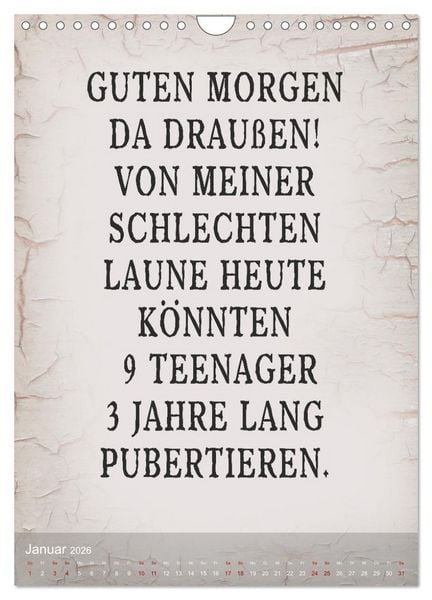 Produktbild: Ziemlich schlecht gelaunt (Wandkalender 2026 DIN A4 hoch), CALVENDO Monatskalender