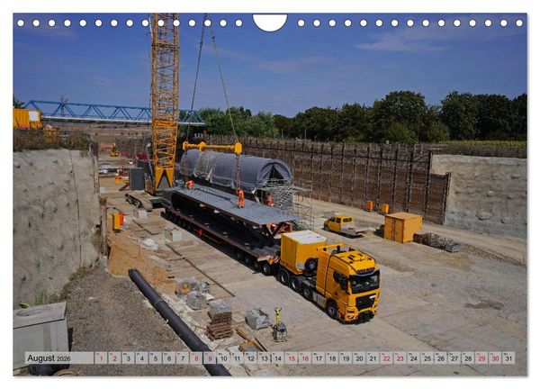 Produktbild: Die Saalequerung Salzm&uuml;nde &ndash; Br&uuml;ckenbau der A143 (Wandkalender 2026 DIN A4 quer), CALVENDO Monatskalender