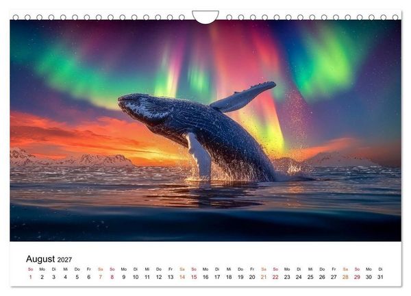 Produktbild: Wale - ein Jahr voller Meer (Wandkalender 2027 DIN A4 quer), CALVENDO Monatskalender