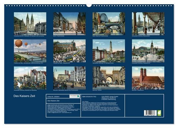 Produktbild: Des Kaisers Zeit (Wandkalender 2026 DIN A2 quer), CALVENDO Monatskalender