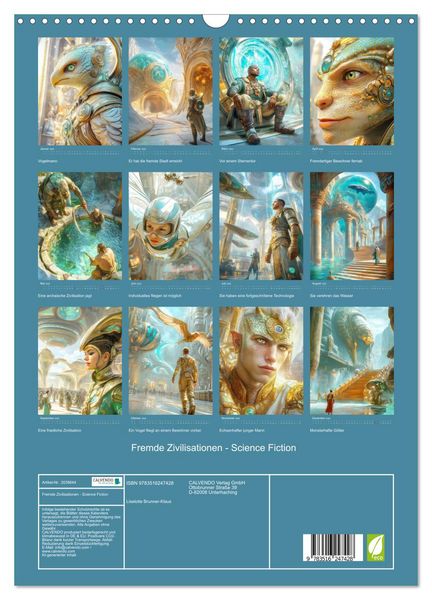 Produktbild: Fremde Zivilisationen - Science Fiction (Wandkalender 2026 DIN A3 hoch), CALVENDO Monatskalender