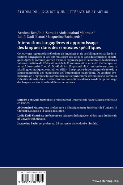 Produktbild: Interactions langagi&egrave;res et apprentissage des langues dans des contextes sp&eacute;cifiques