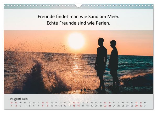 Produktbild: Motivationsspr&uuml;che Freundschaft (Wandkalender 2026 DIN A3 quer), CALVENDO Monatskalender