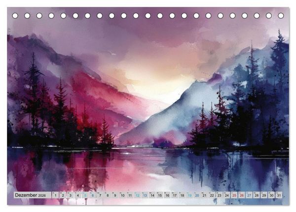 Produktbild: Farbige Bergwelten (Tischkalender 2026 DIN A5 quer), CALVENDO Monatskalender