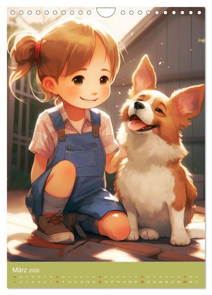 Produktbild: Ein Jahr voller Liebe. Manga-M&auml;dchen und ihre treuen Gef&auml;hrten (Wandkalender 2026 DIN A4 hoch), CALVENDO Monatskalender