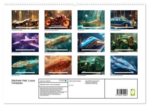 Produktbild: N&auml;chster Halt: Luxus Fantasien (hochwertiger Premium Wandkalender 2027 DIN A2 quer), Kunstdruck in Hochglanz