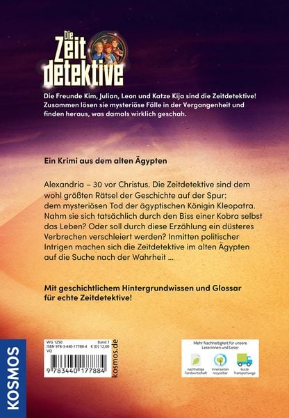 Produktbild: Die Zeitdetektive, 1, Kleopatra und der Biss der Kobra