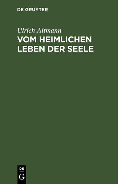 Produktbild: Vom heimlichen Leben der Seele