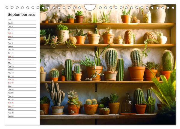 Produktbild: Cacti Wonderland (Wall Calendar 2026 DIN A4 landscape), CALVENDO 12 Month Wall Calendar