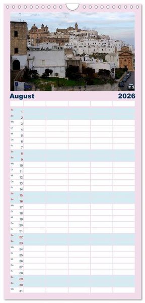 Produktbild: Familienplaner 2026 - Apulien ... der S&uuml;den Italiens mit 5 Spalten (Wandkalender, 21 x 45 cm) CALVENDO