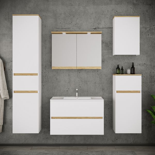 Produktbild: 6 tlg. Badm&ouml;bel-Set mit Waschbecken Cosila-I 81 cm