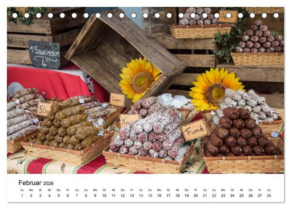 Produktbild: March&eacute; hebdomadaire - Ein Rundgang &uuml;ber einen franz&ouml;sischen Wochenmarkt (Tischkalender 2026 DIN A5 quer), CALVENDO Monatskalender