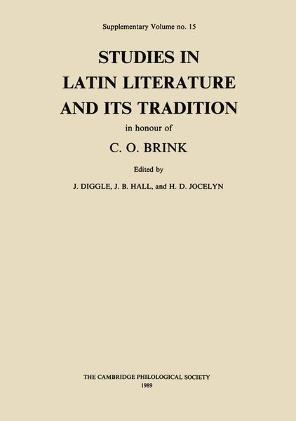 Produktbild: Studies in Latin Literature and Its Tradition