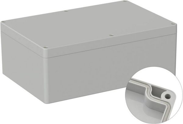 Produktbild: TRU COMPONENTS TC-9065688 Industrie-Geh&auml;use 240.3 x 160.3 x 90 ABS Lichtgrau (RAL 7035) 1 St.
